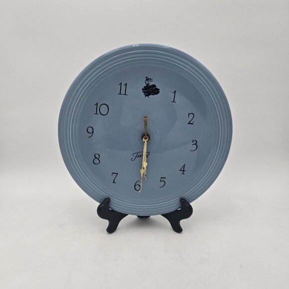 Fiesta Periwinkle Blue 10 Inch Wall Clock In Clean Condition Parts Only Homer La - Picture 1 of 10
